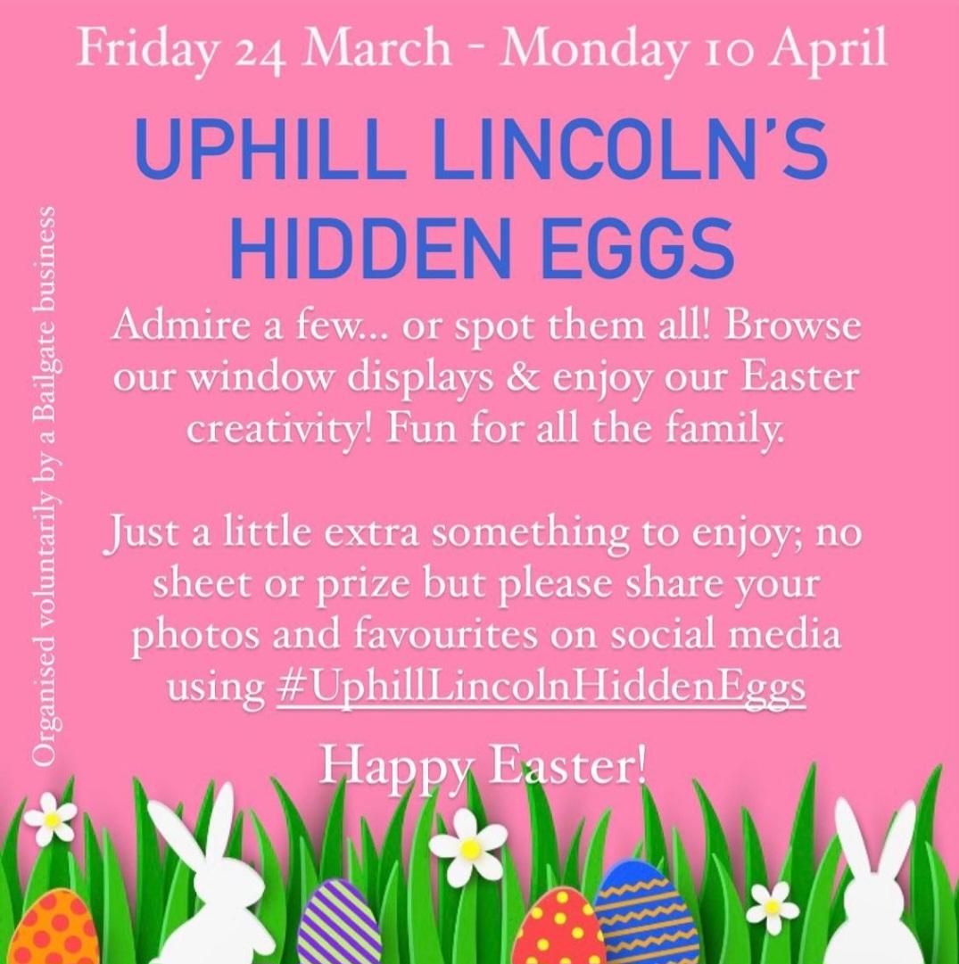 We're taking part in the #uphilllincolnhiddeneggs hunt! 29 businesses in uphill Lincoln have hidden an easter egg somewhere in their shop. Can you find them all? Make sure to share your favourites 🐣