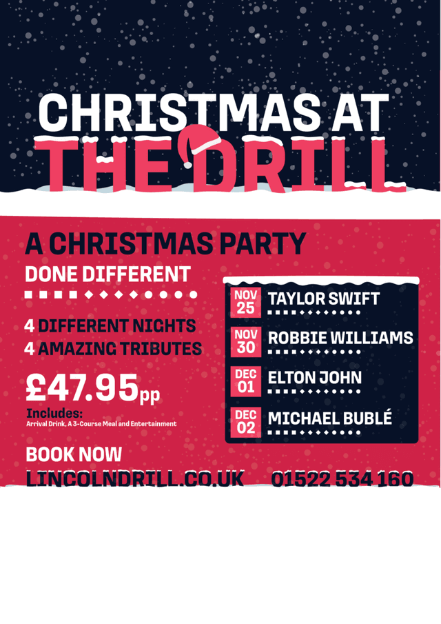 Christmas at The Drill - 4 different nights, 4 amazing tributes