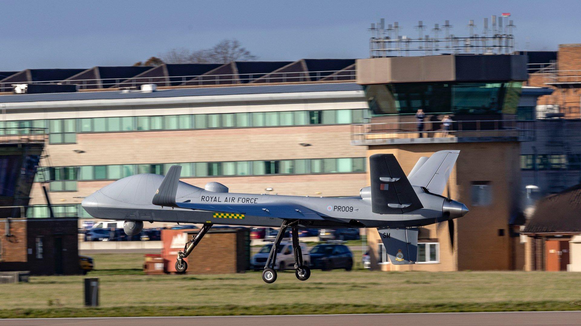New Protector drone takes maiden UK flight from RAF Waddington