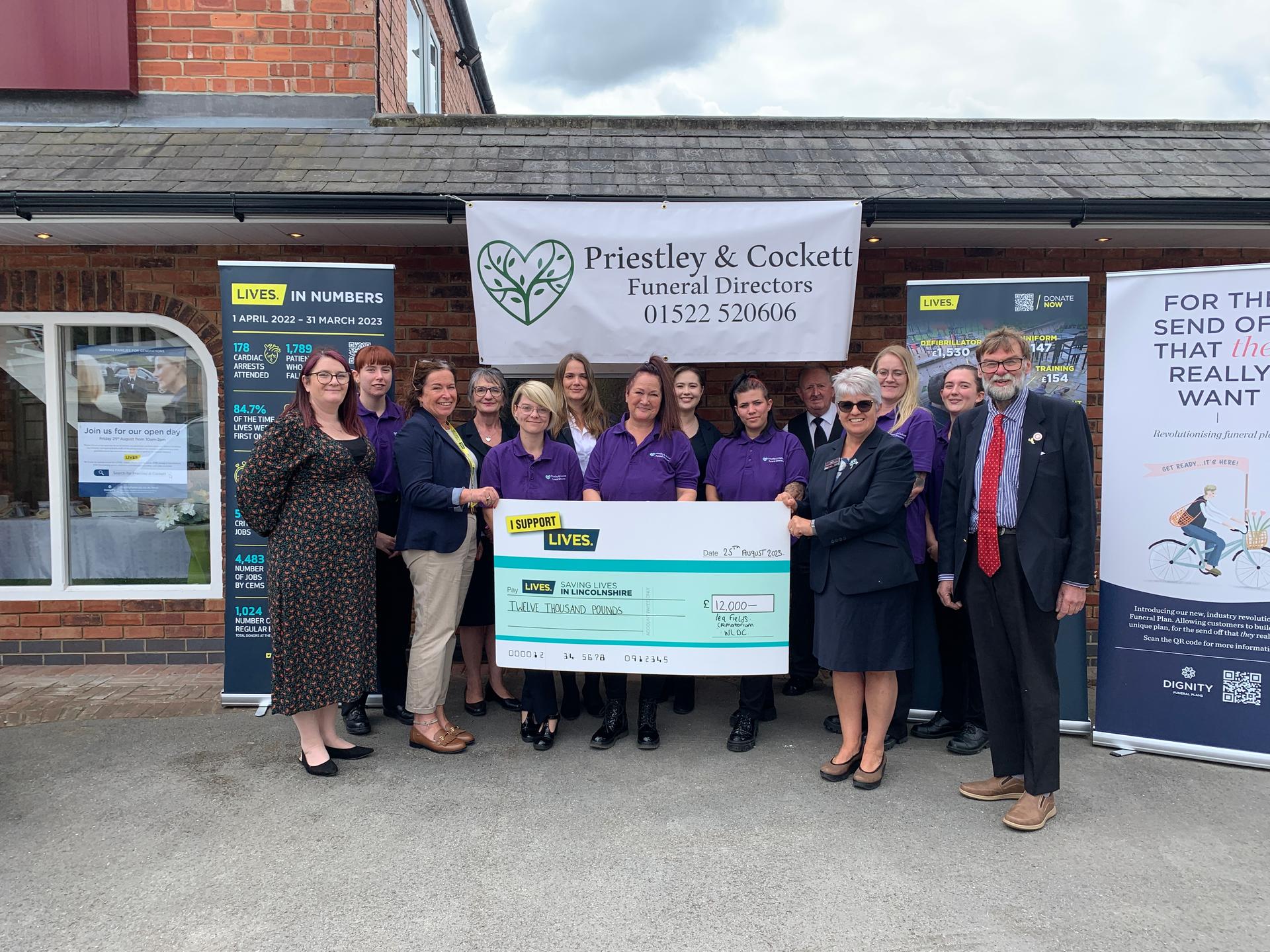 Lea Fields Crematorium donates £12,000 to emergency responder charity